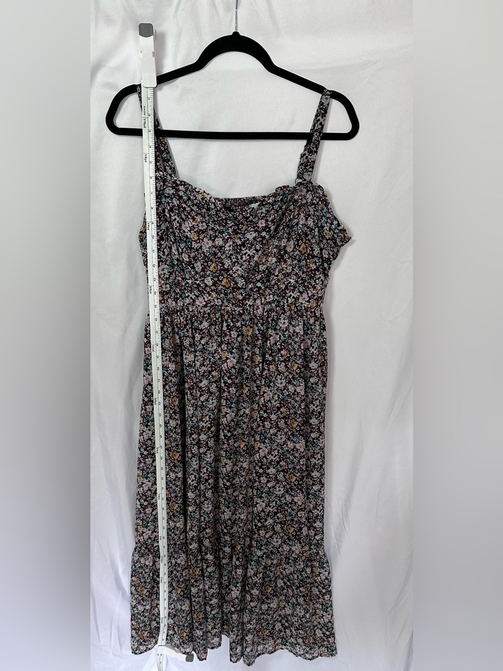 Torrid Chiffon Sleeveless Tiered Floral Midi Dress Size 1 - Picture 9 of 15
